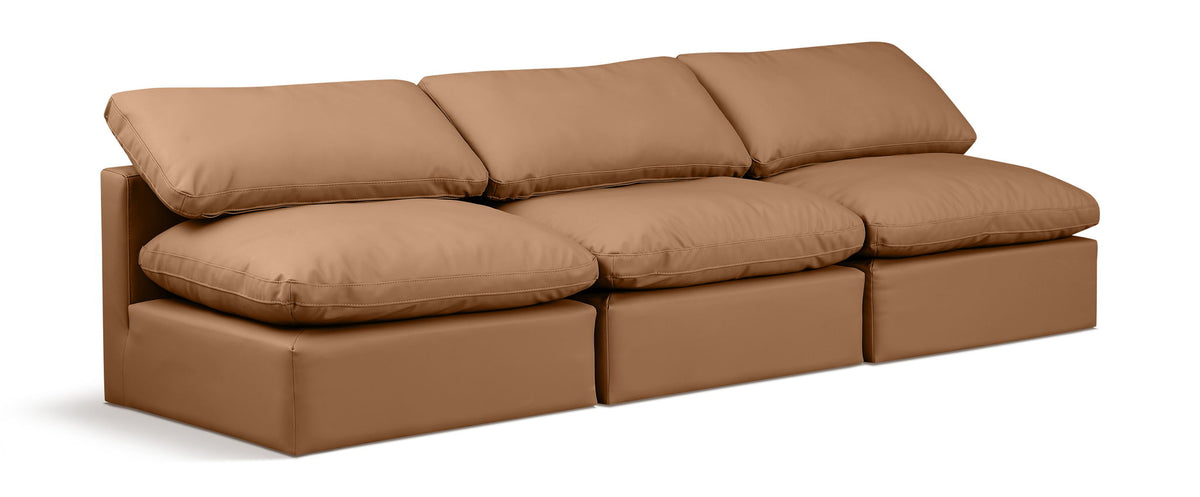 Indulge - Faux Leather 3 Seat Modular Armless Sofa
