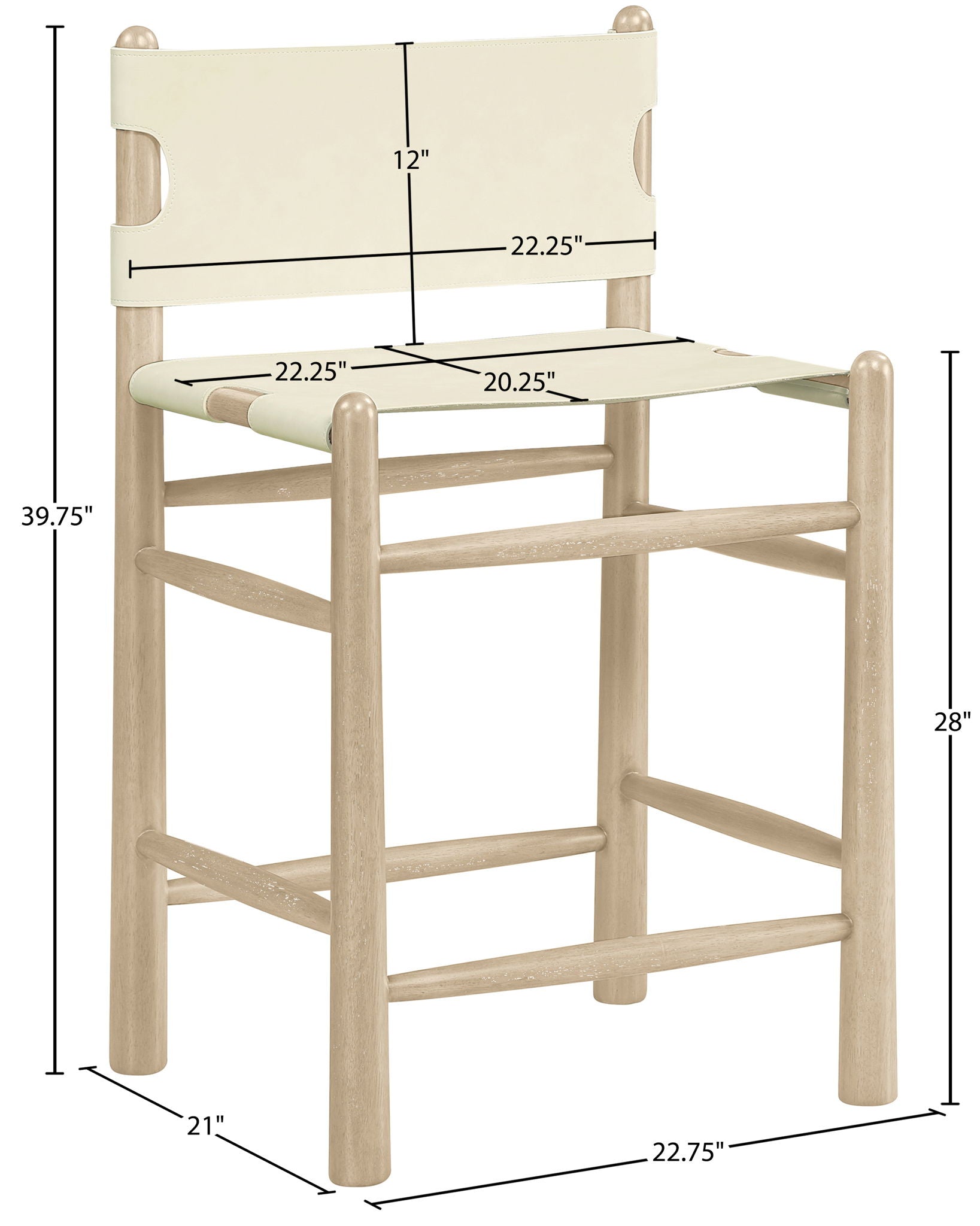 Santos - Upholstered Counter Stool With Stained Natural Base