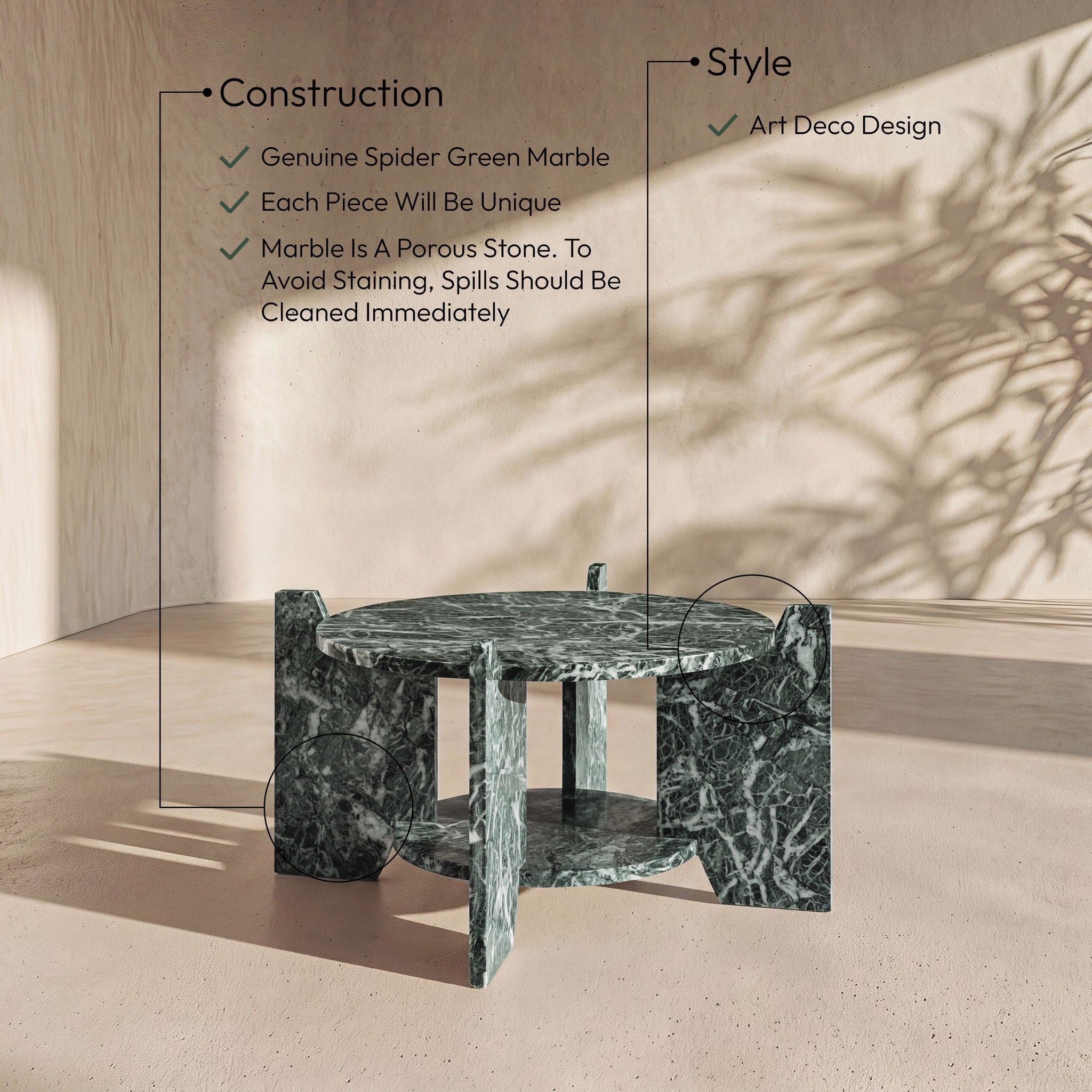 Soriano - Genuine Marble Table
