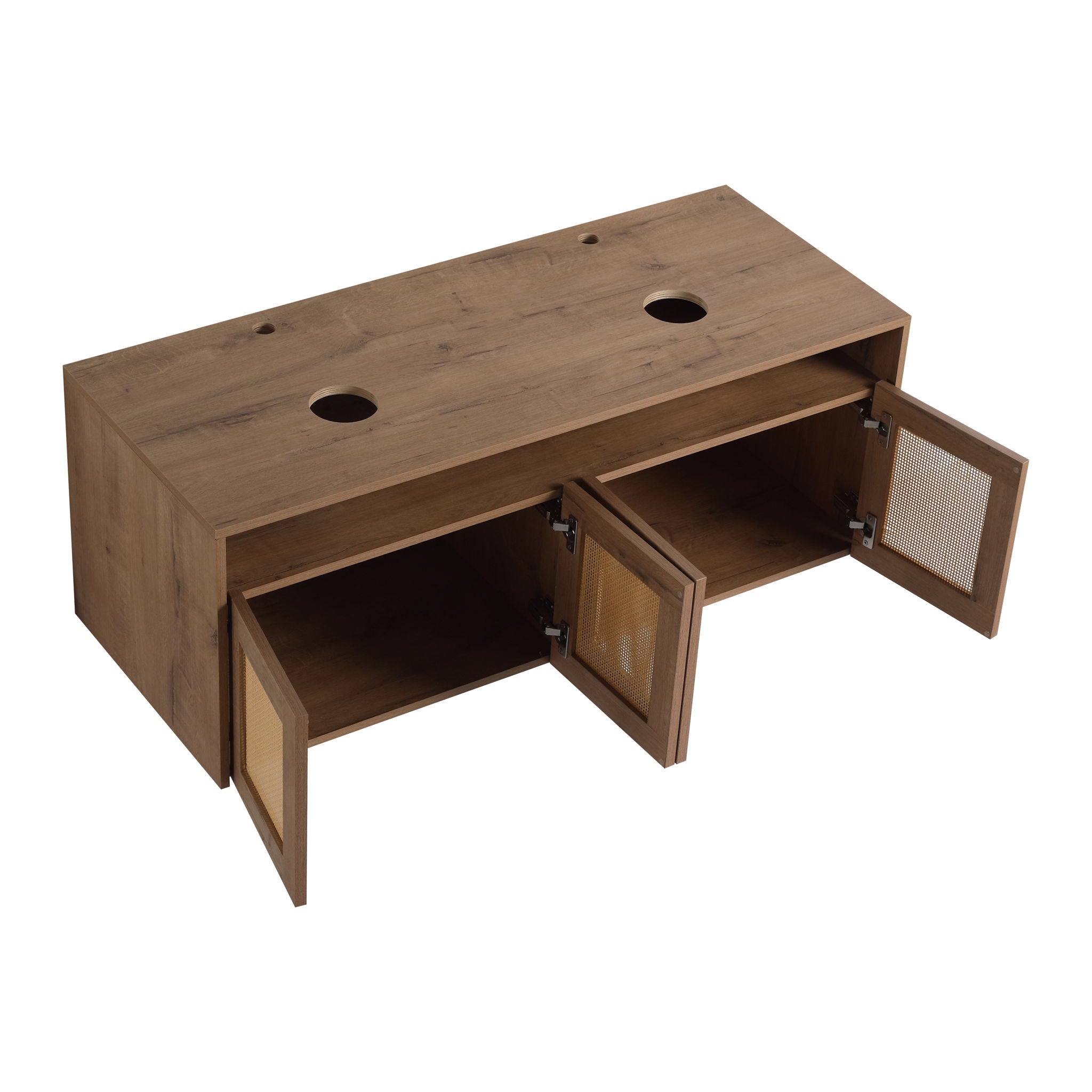 Bathroom Vanity With Art Sink And Storage Rack, Float Mounting Design