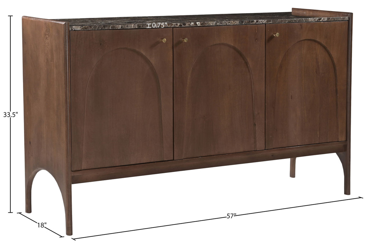 Veya - 57" Genuine Marble And Mango Wood Sideboard / Buffet