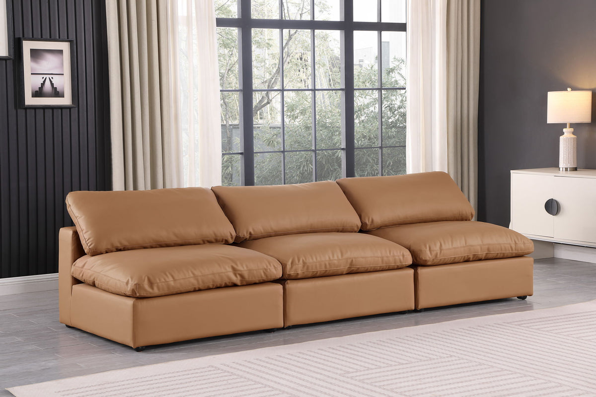 Comfy - Faux Leather Modular Armless Sofa 3 Seats