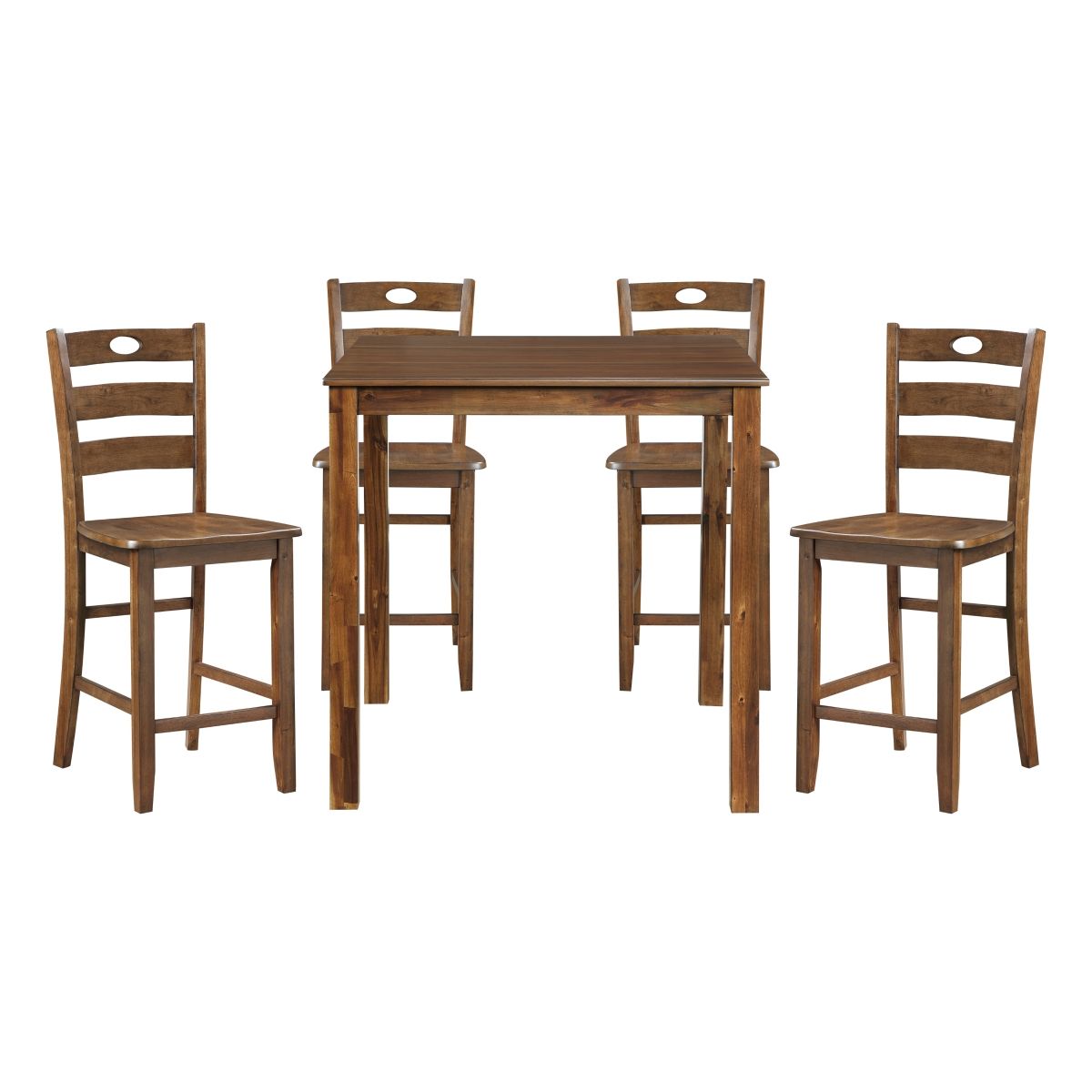 Stowe - 5 Piece Counter Height Set - Walnut