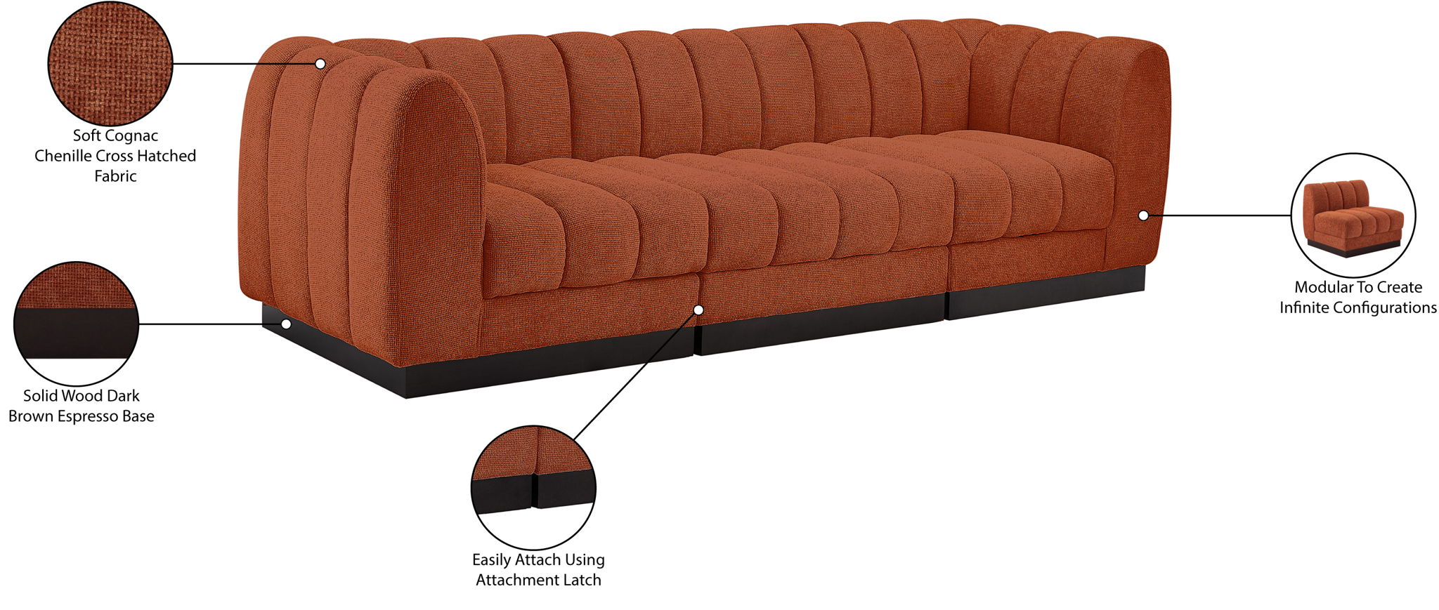 Quinn - 3 Seat Modular Sofa