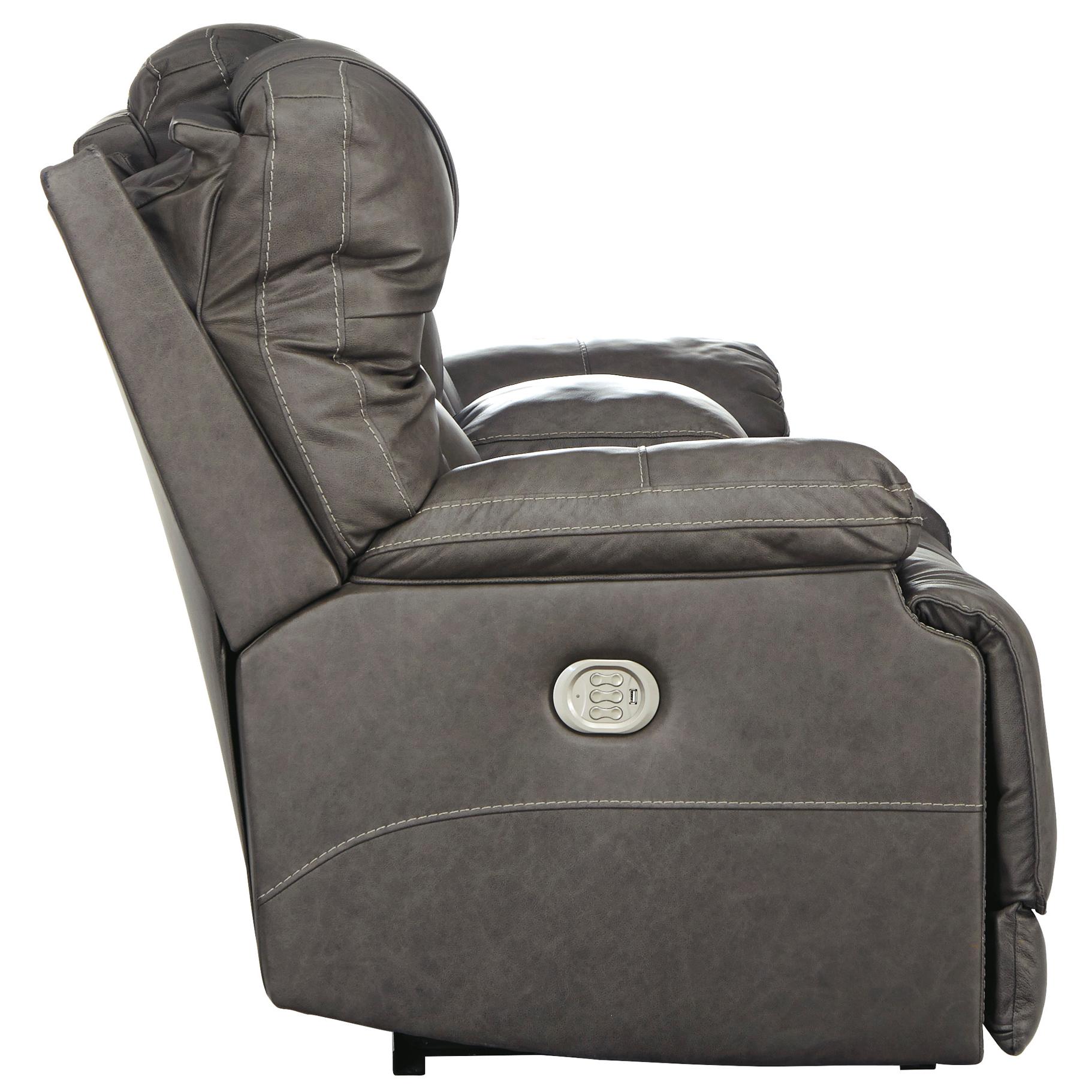 Signature Design by Ashley Wurstrow Power Reclining Leather Match Loveseat U5460218 IMAGE 3