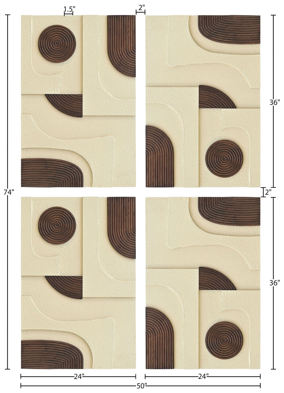 Element - Mango Wood 4 Piece Wall Art