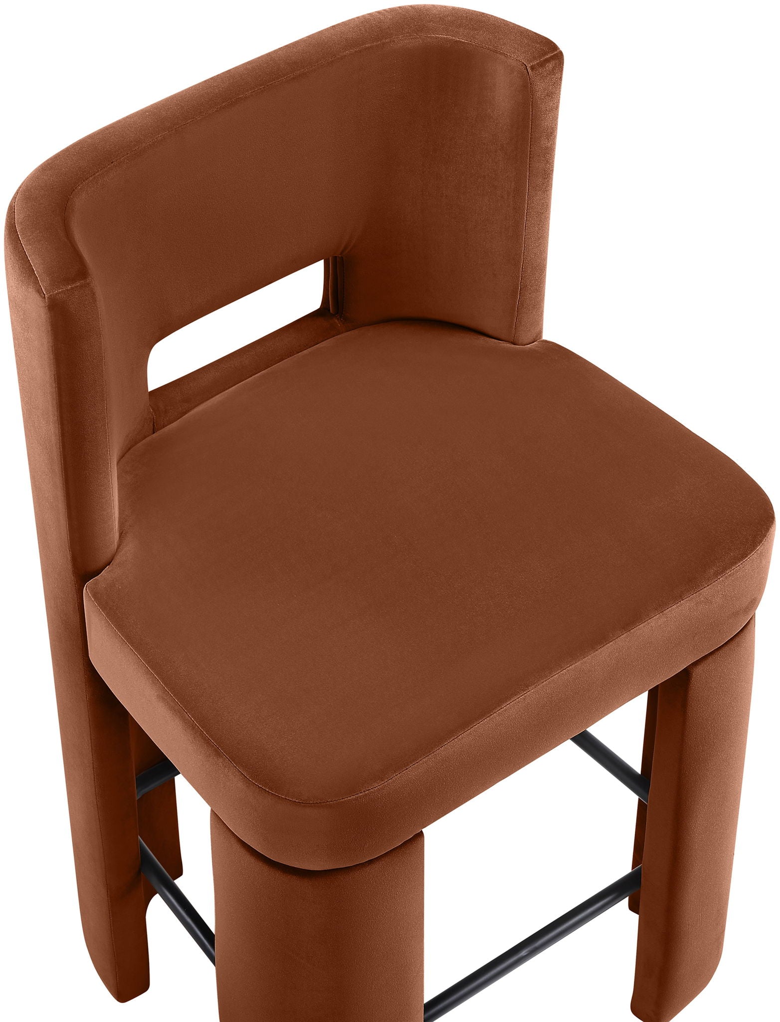Zuno - Velvet Performance Fabric Upholstered Counter Stool (Set of 2)