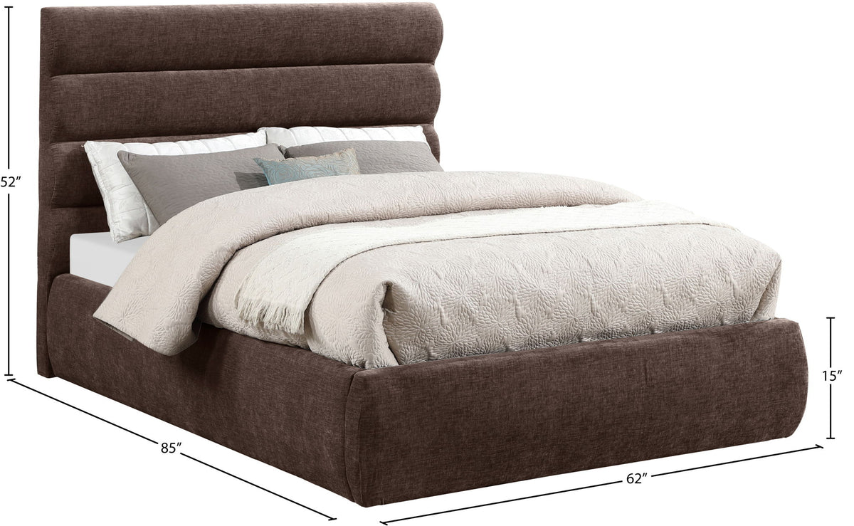 Adam - Chenille Fabric Bed With 52" Headboard