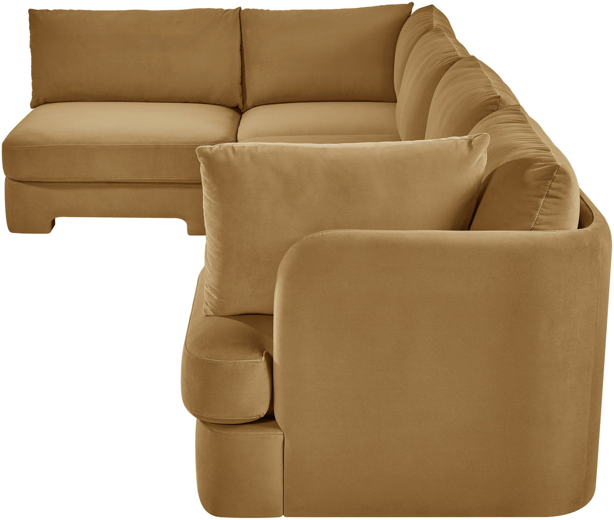 Hammond - Velvet Performance Fabric Upholstered 5 Piece L-Shaped Sectional