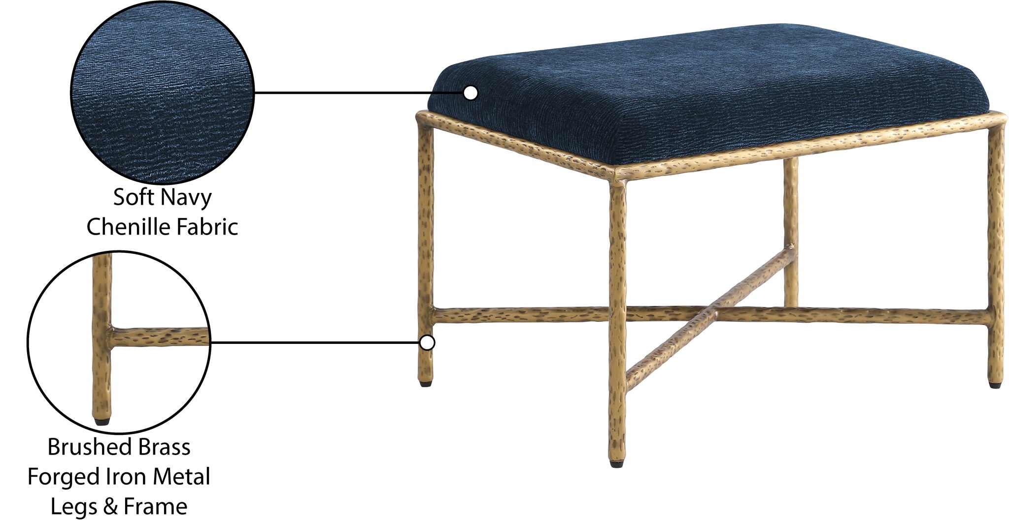 Valley - Bench With Gold Frame