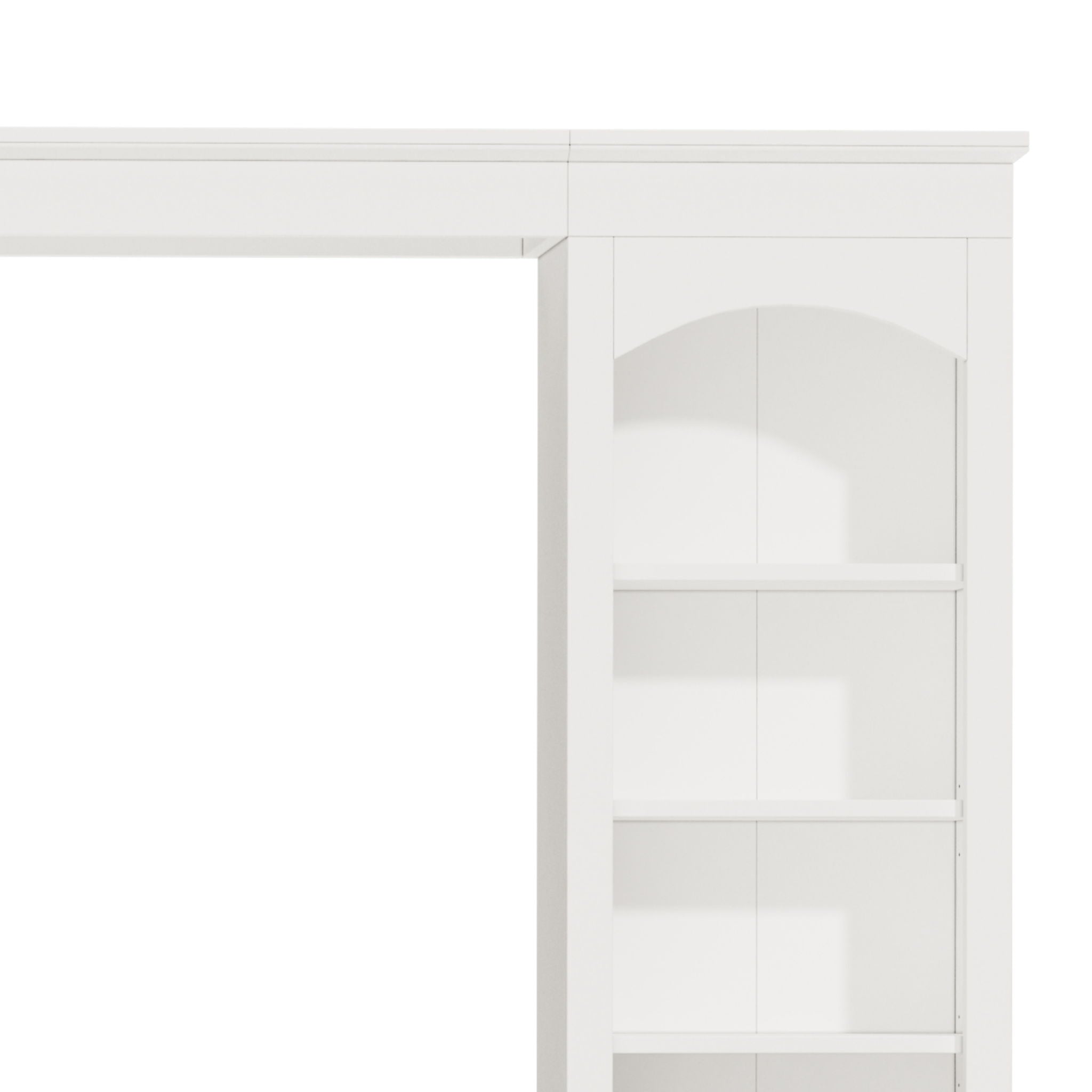 Arched Entertainment Center Wall Unit With Bookshelf, Retro Large TV Stand