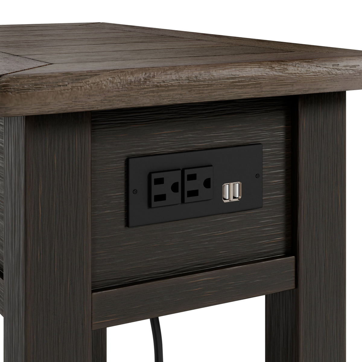 Tyler Creek - Chair Side End Table - Black / Gray