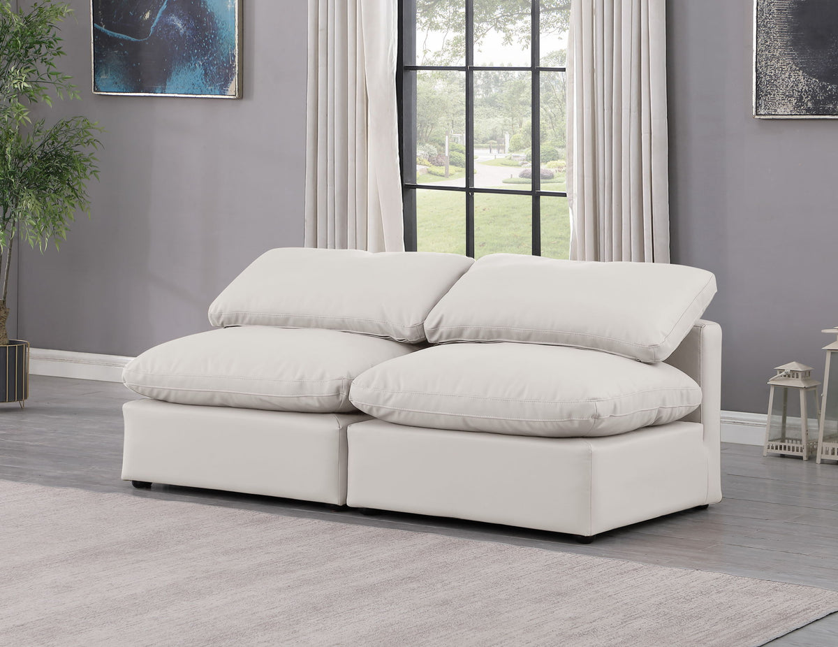 Indulge - Faux Leather 2 Seat Modular Armless Sofa