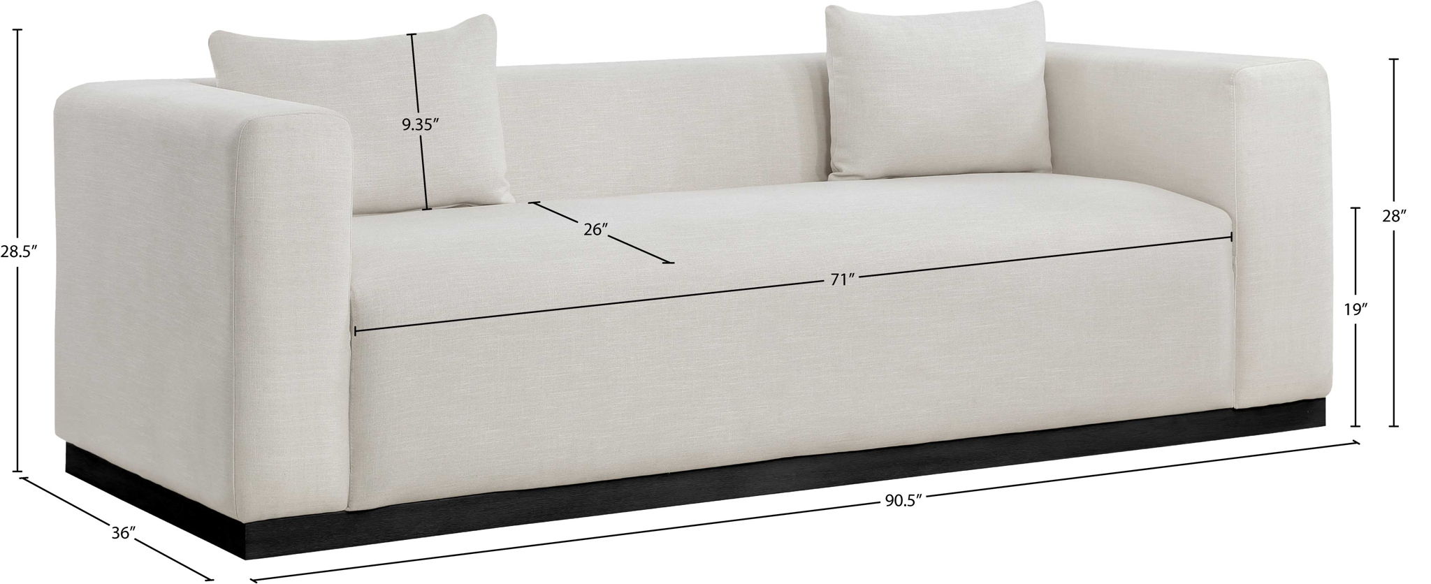 Alfie - Linen Textured Fabic Sofa