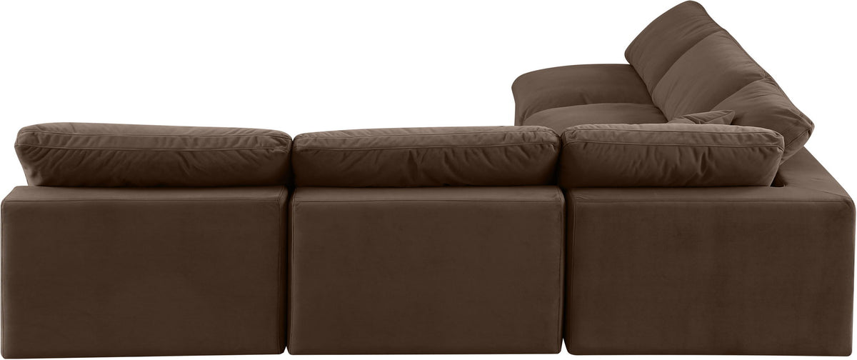 Comfy - 5 Piece Velvet Modular Corner Armless Sectional
