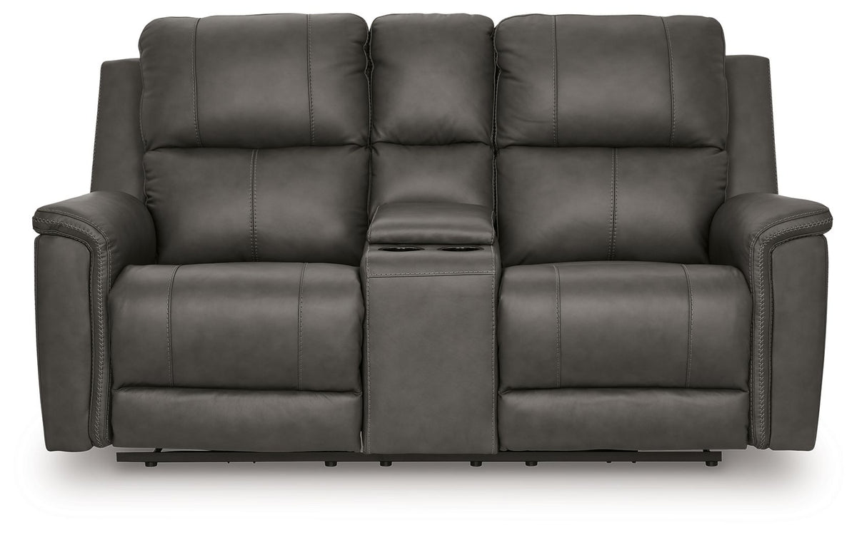 Bleckley - Power Reclining Loveseat With Console / Adjustable Headrest