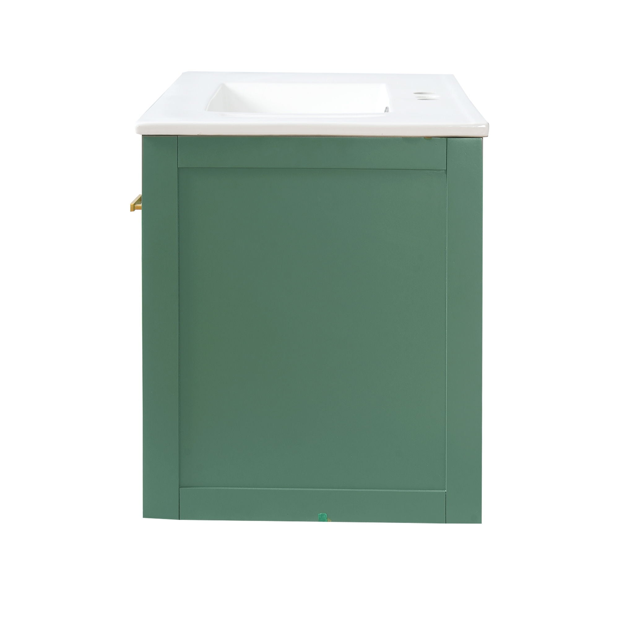Wall Mounted Bathroom Cabinet With Sink, Multiple Drawers And Doors - Green