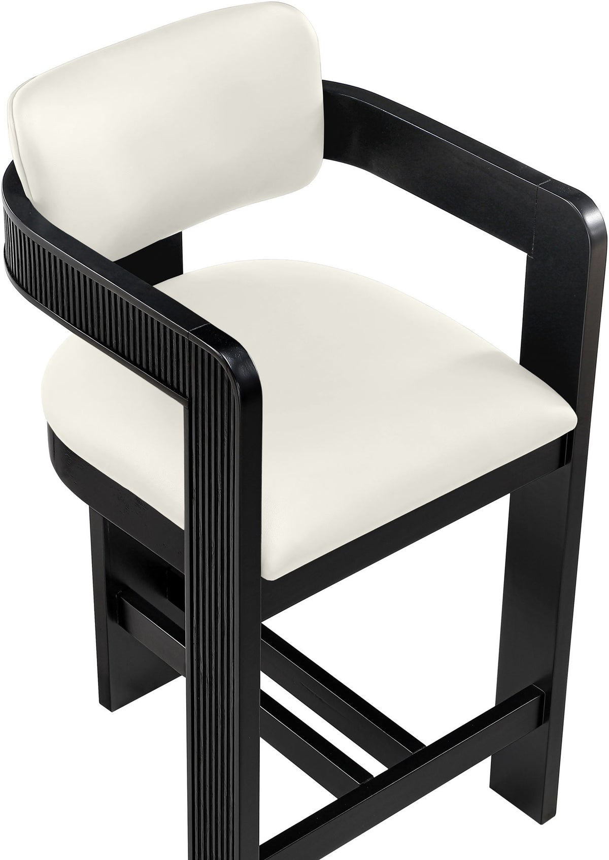 Sacha - Vegan Leather Upholstered Counter Stool With Black Base
