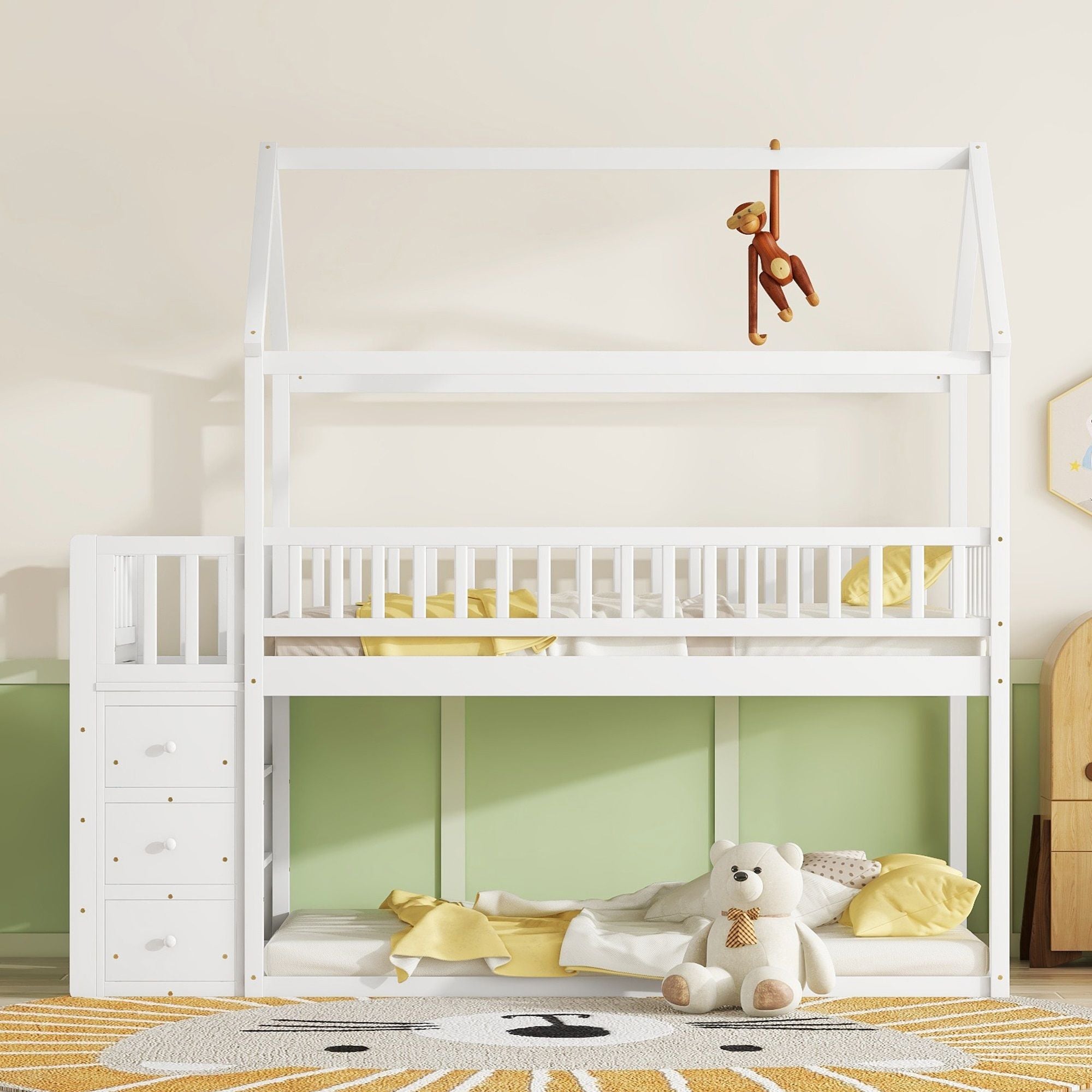 Bunk Bed With Shelves And Drawers, Storage Focused Design