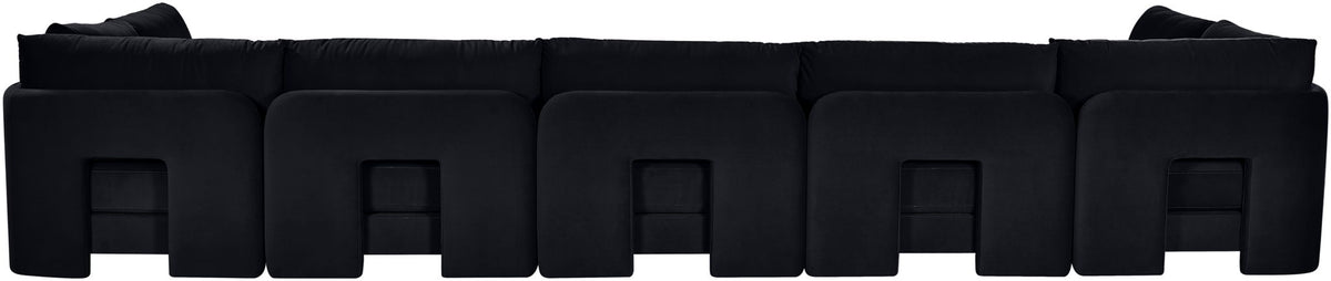 Hammond - Velvet Performance Fabric Upholstered 7 Piece U-Shaped Armless Sectional