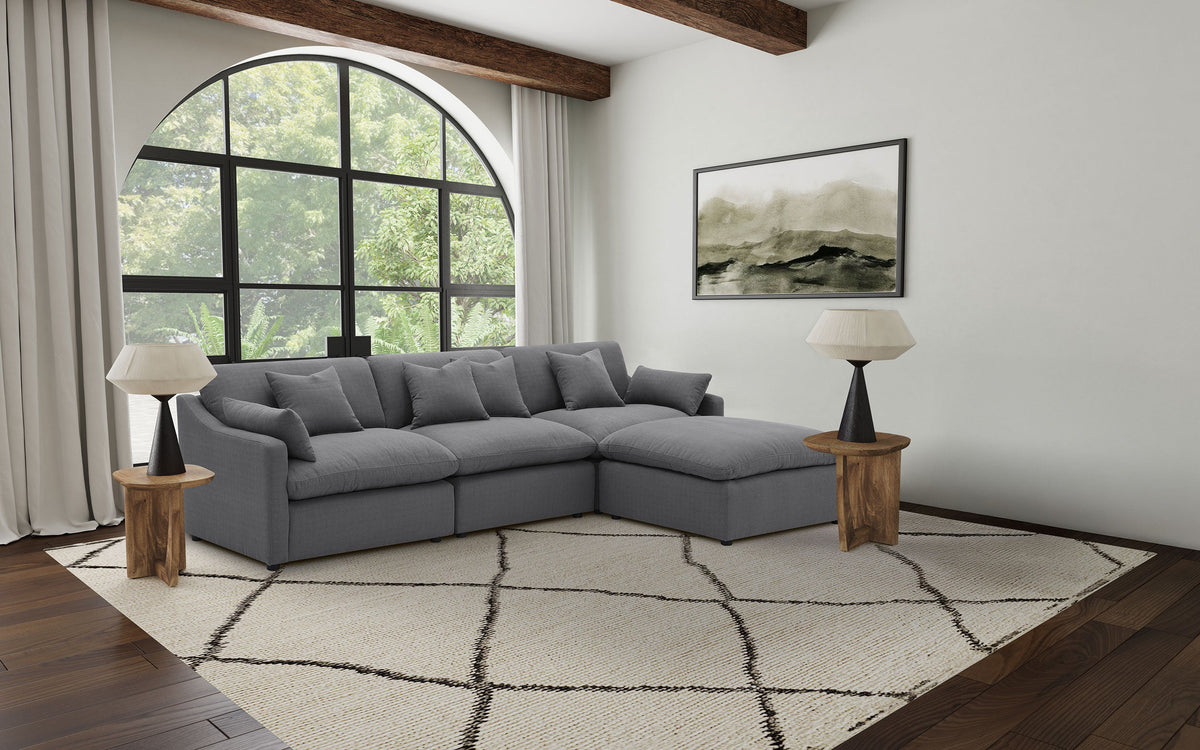 Hobson 4-piece Upholstered Modular Sectional Sofa Charcoal