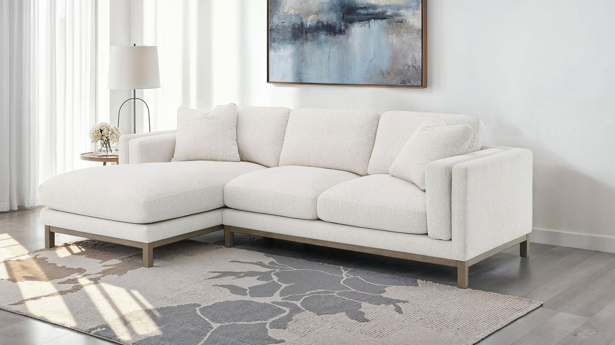 Geneva Boucle Upholstered Sectional Chaise Sofa Sand