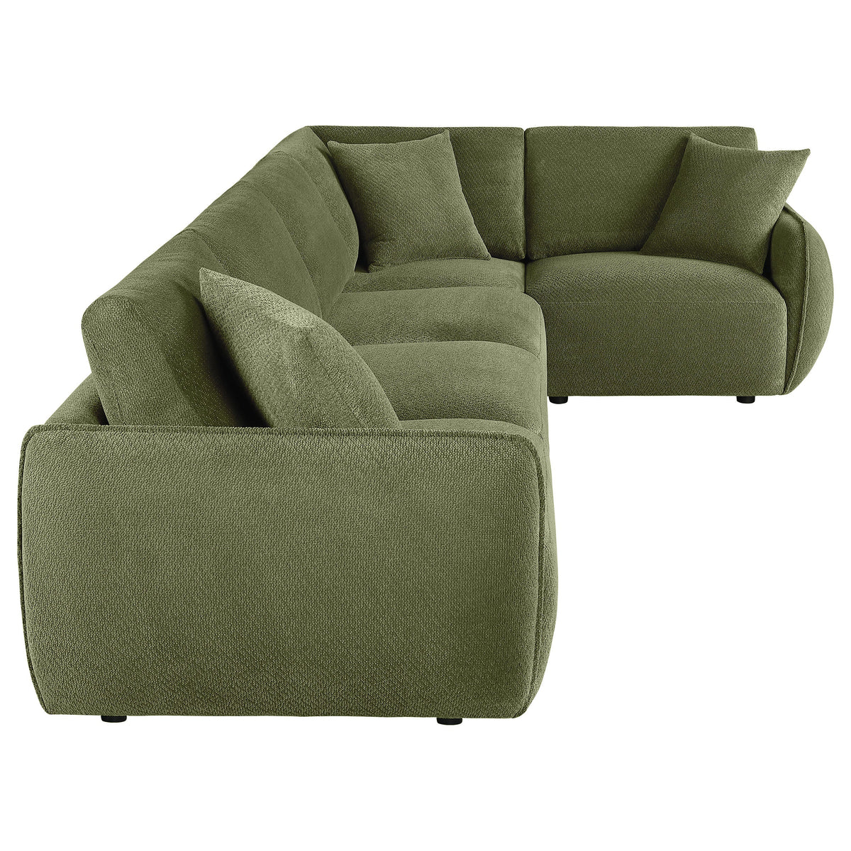 Elysia 5-piece Fabric Upholstered Modular Sectional Sofa Green