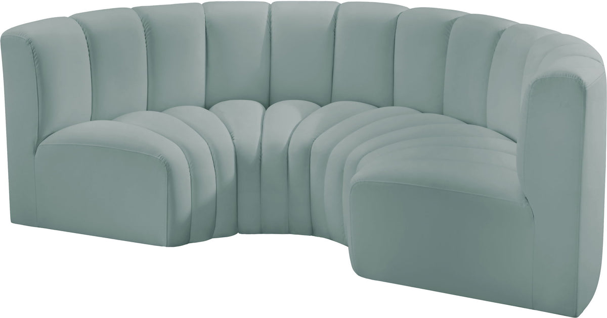 Arc - Faux Leather 4 Piece U-Shaped Modular Sofa