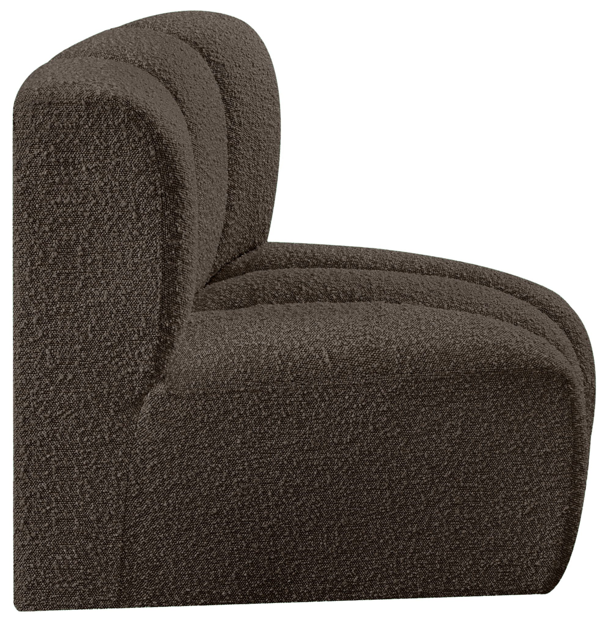 Arc - Boucle Fabric Curved Corner Chair