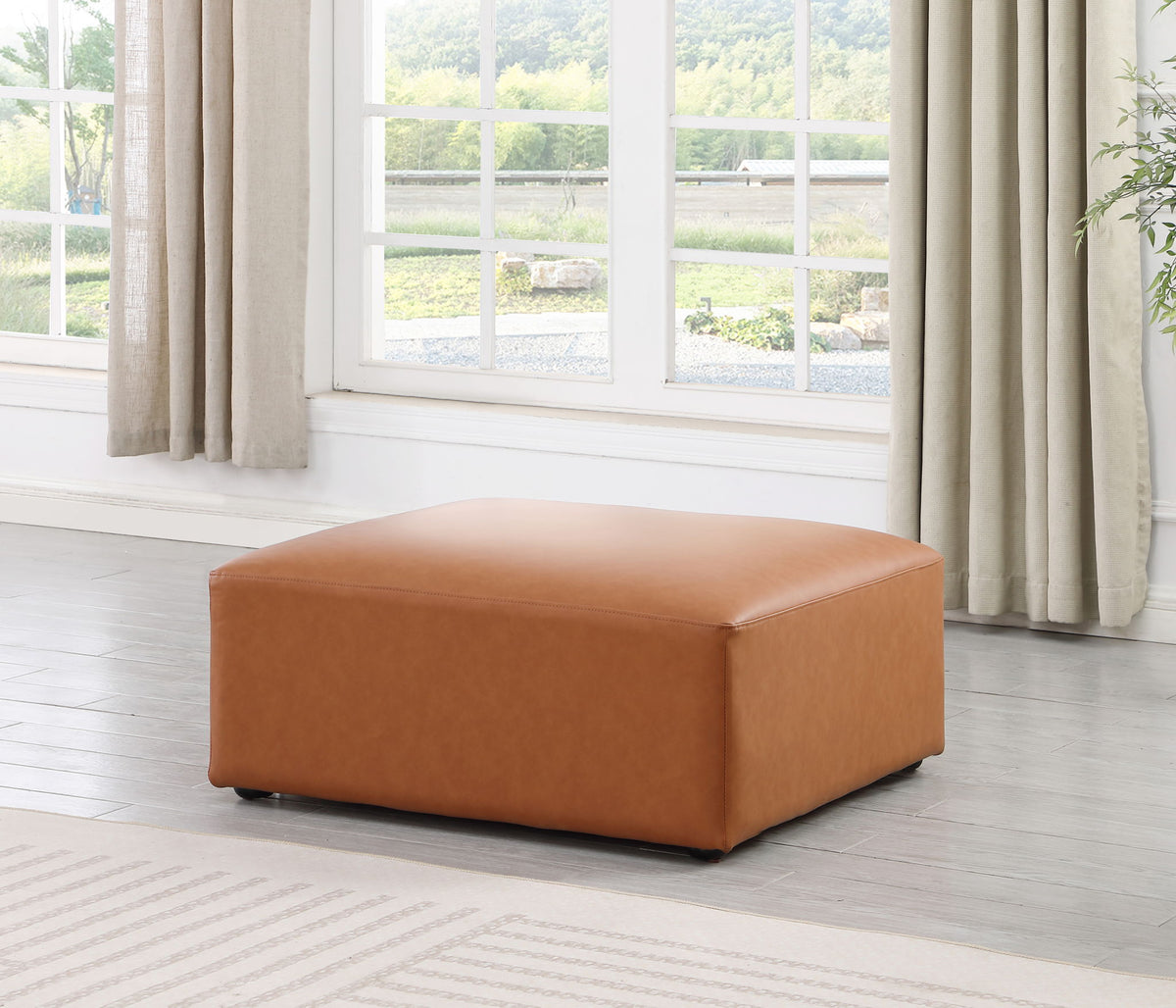 Cube - Ottoman - Cognac