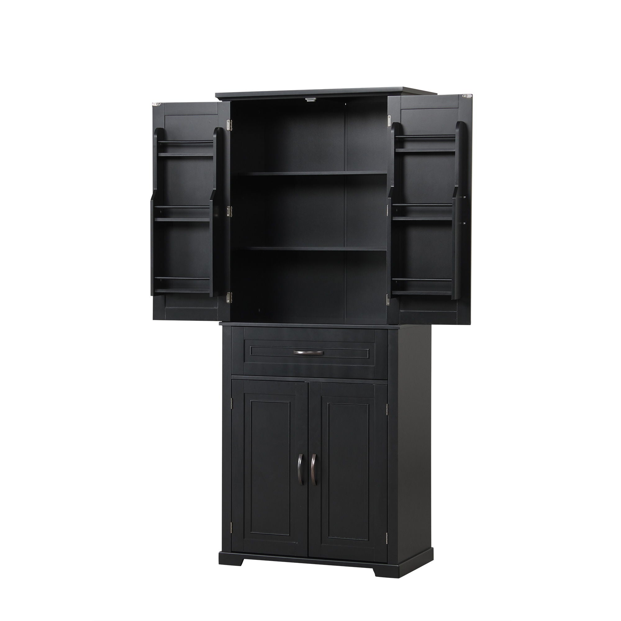 Bathroom Storage Cabinet With Doors And Drawer, Adjustable Shelf