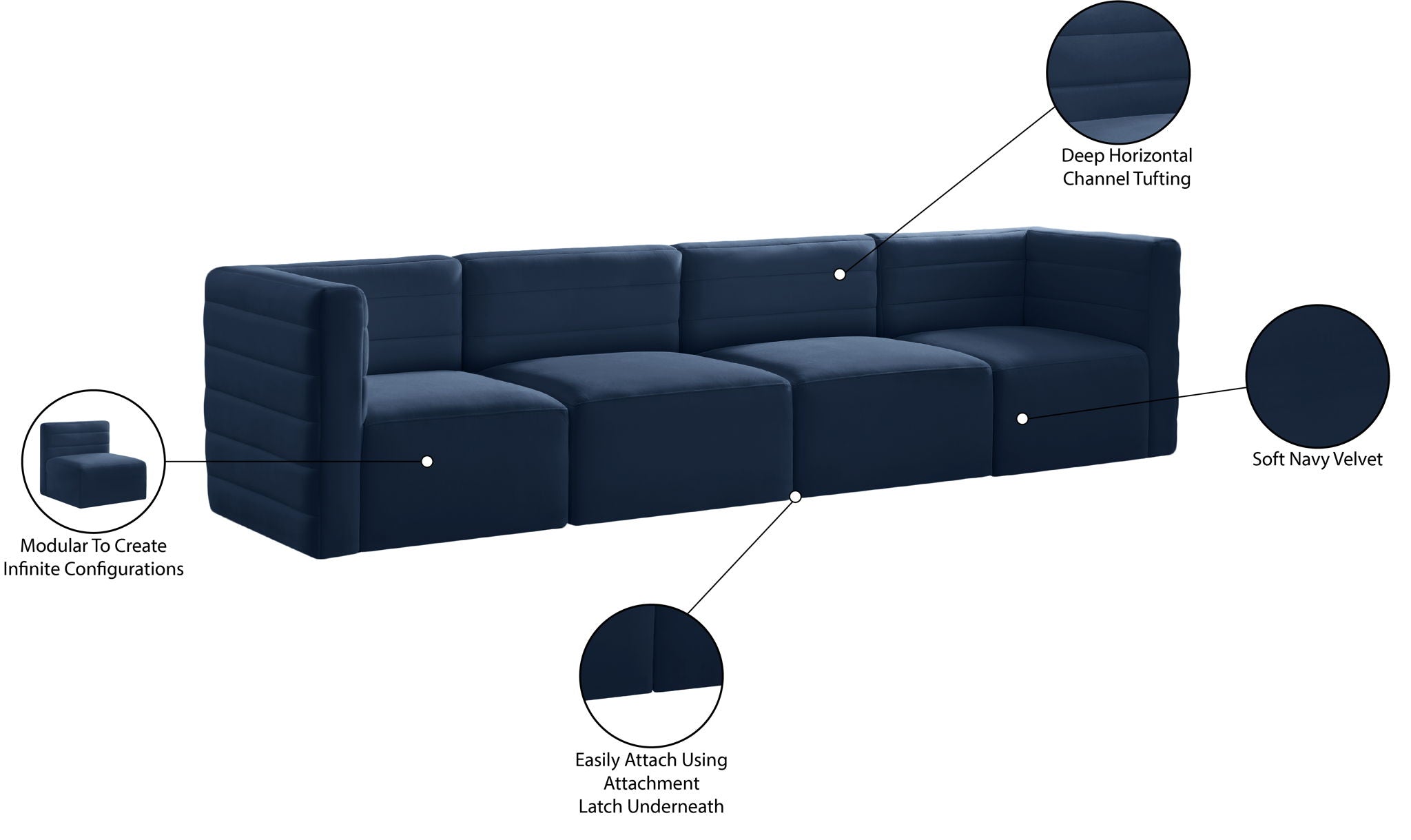 Quincy - Modular 4 Seat Sofa