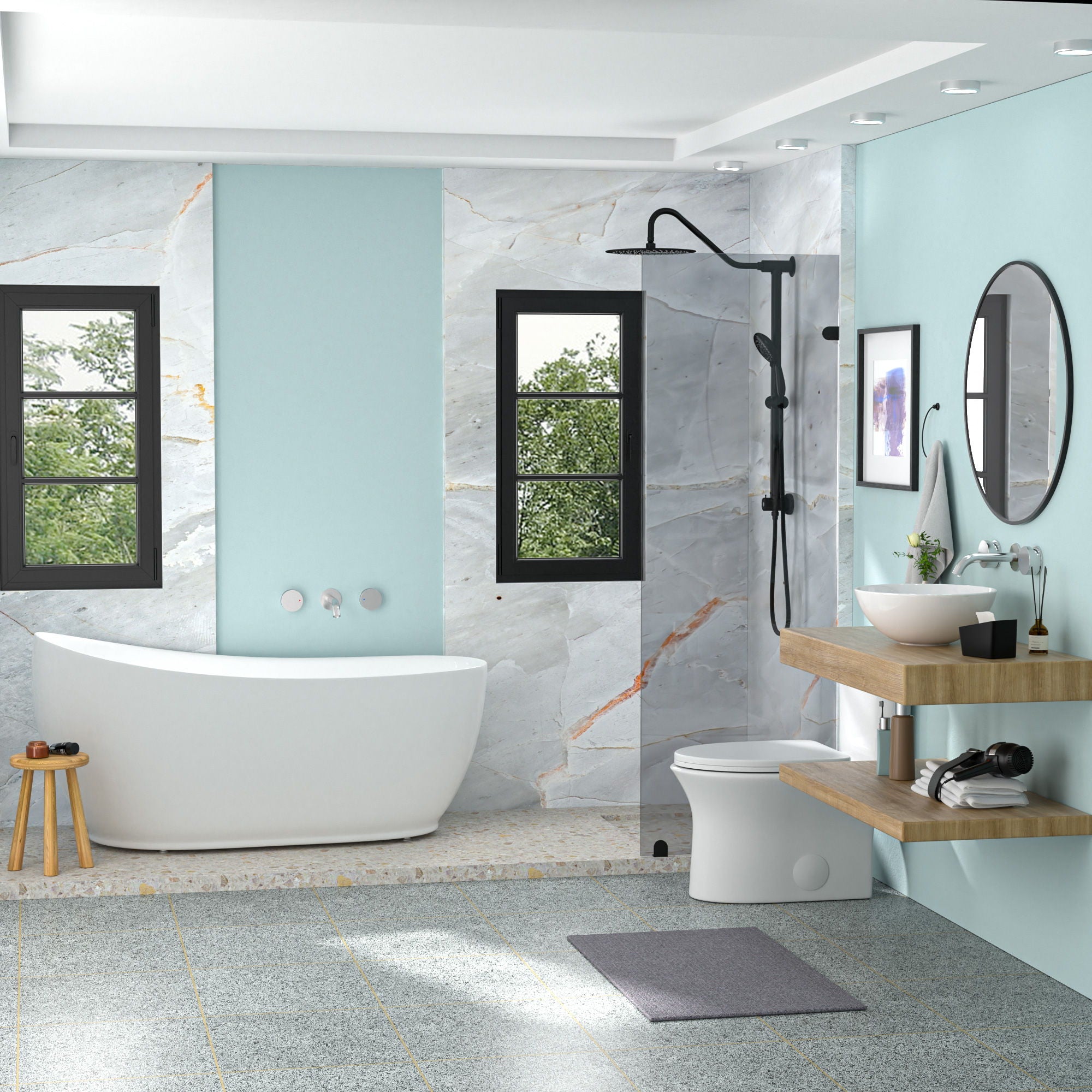 Modern Ceramic Circular Vessel Bathroom Sink