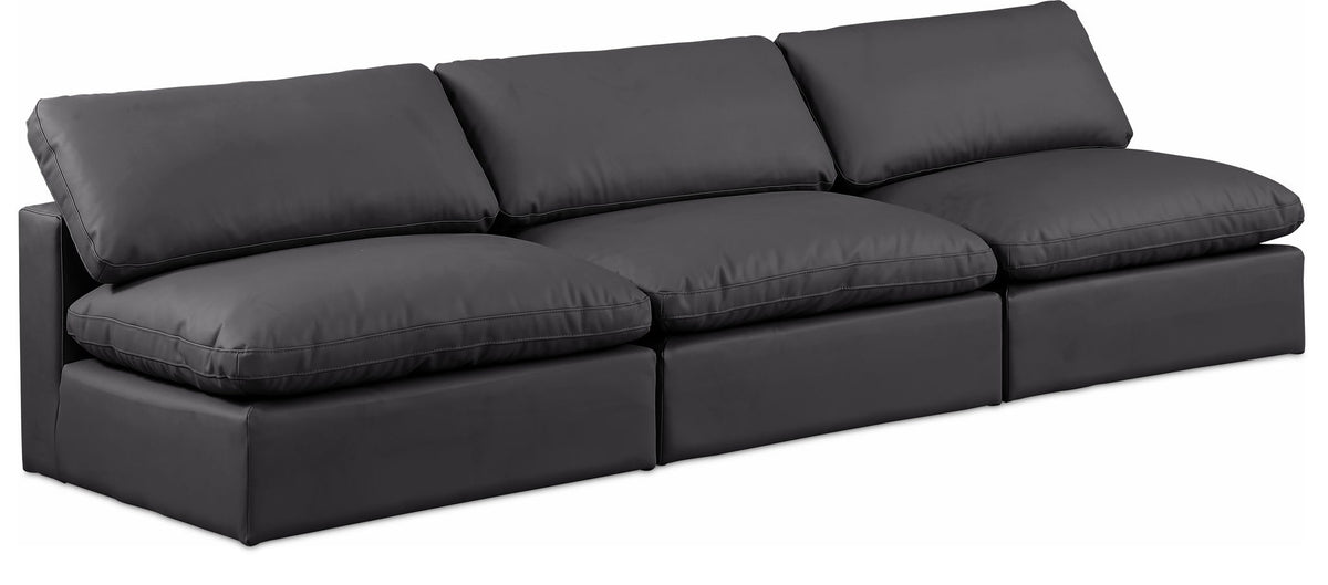 Comfy - Faux Leather Modular Armless Sofa 3 Seats