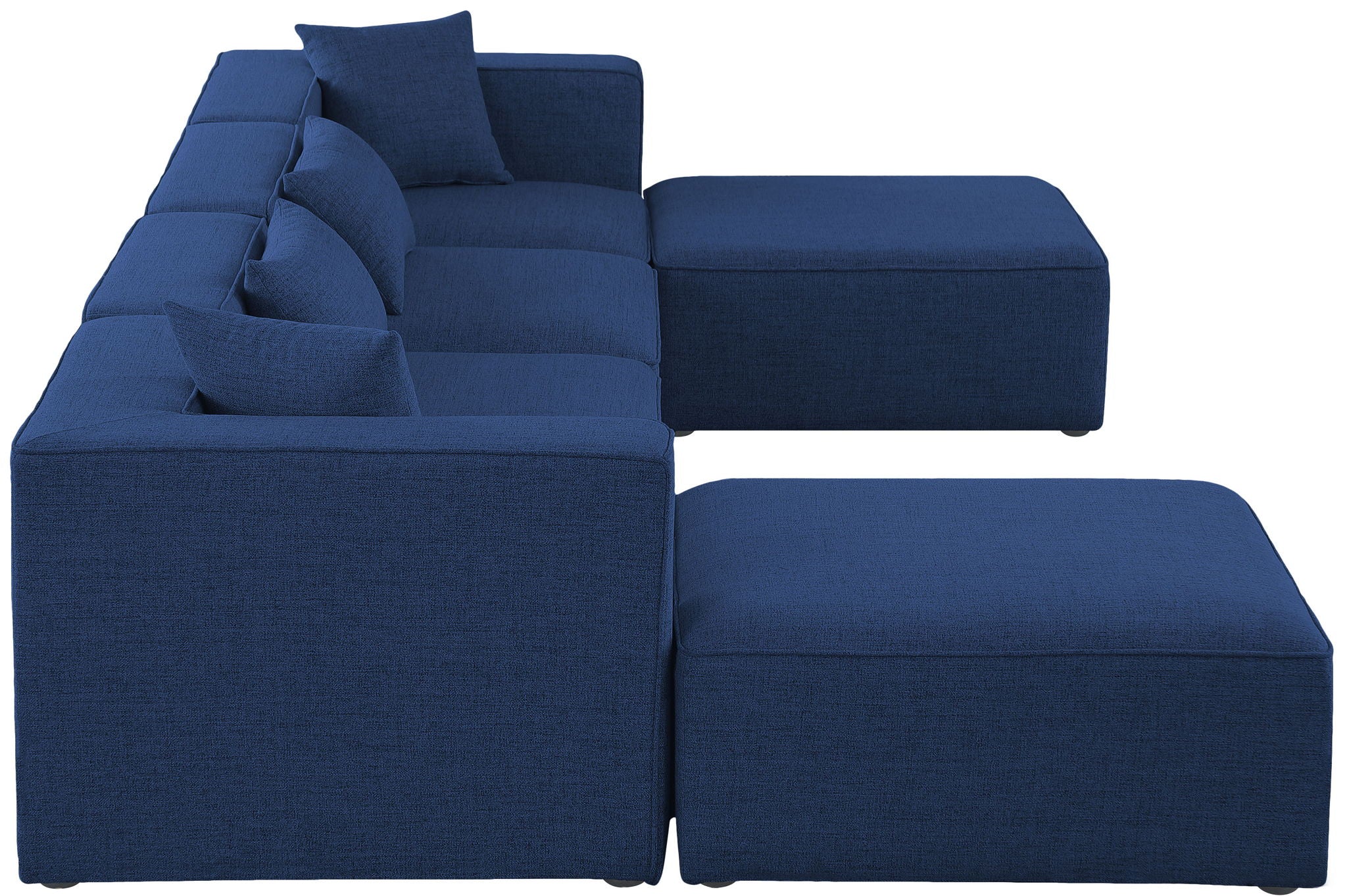 Cube - Linen 6 Piece Modular Double Chaise Sectional