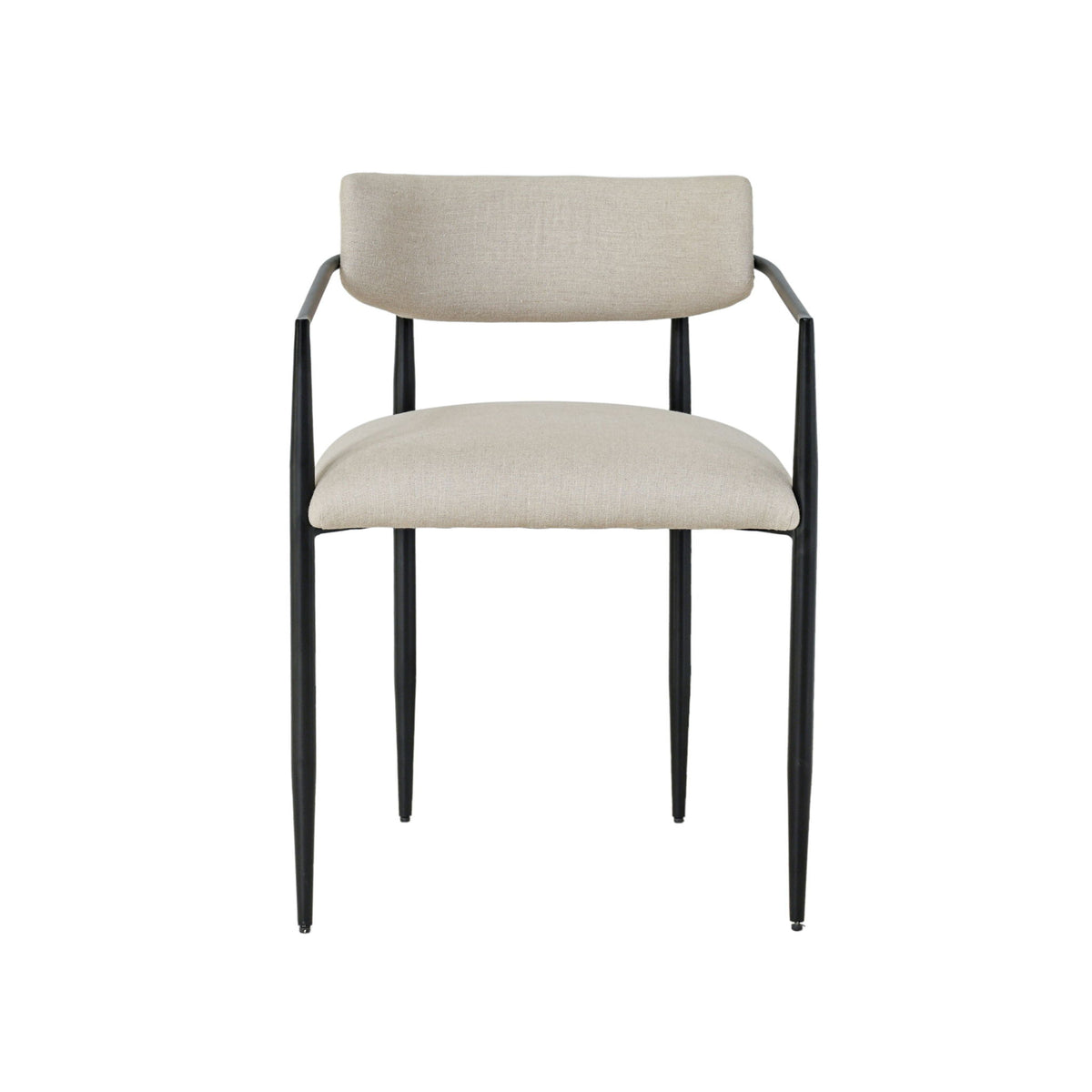 Forte - Linen Forged Iron Dining Chair - Cream