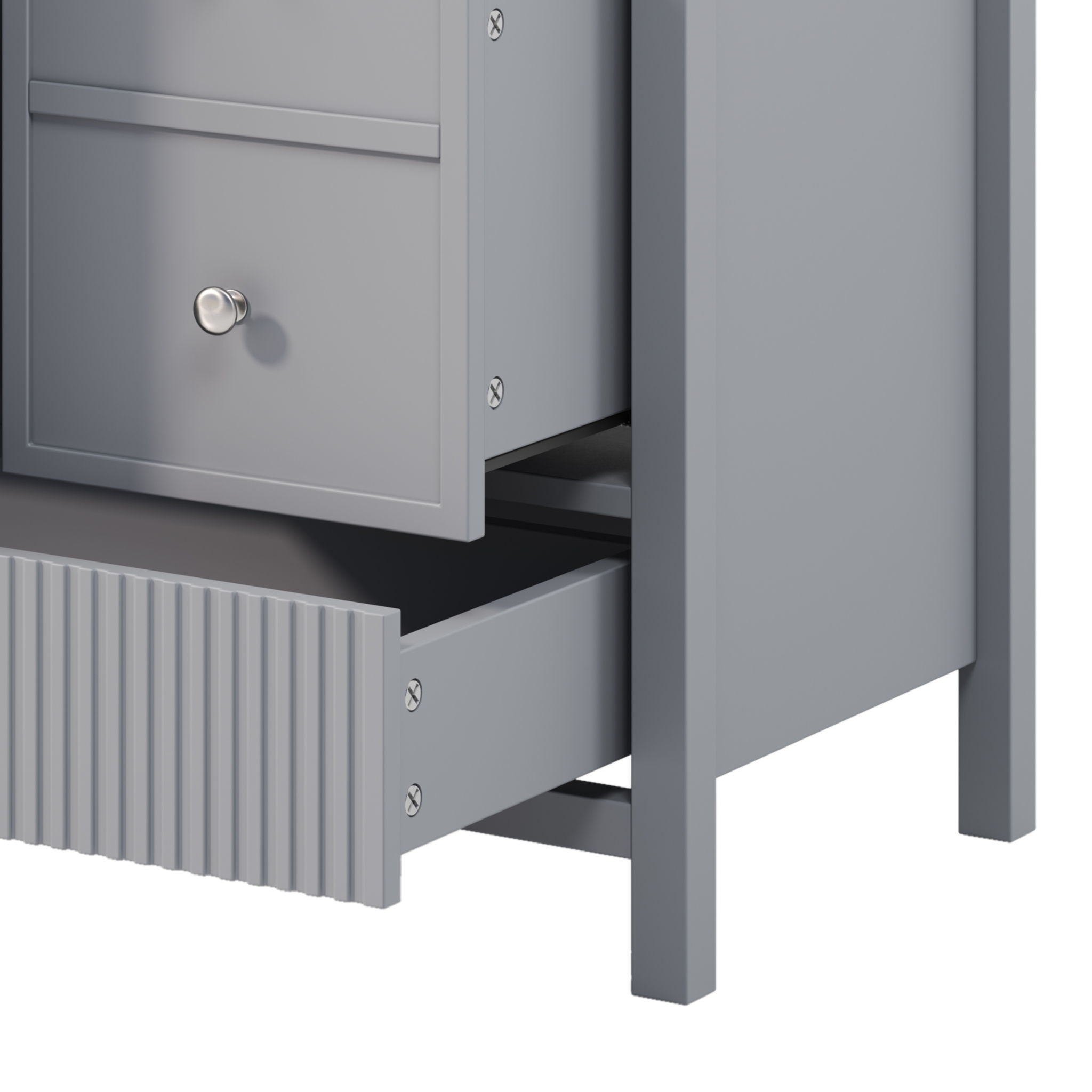 Bathroom Vanity With Separate Sink, Soft Close Doors And 4 Drawers