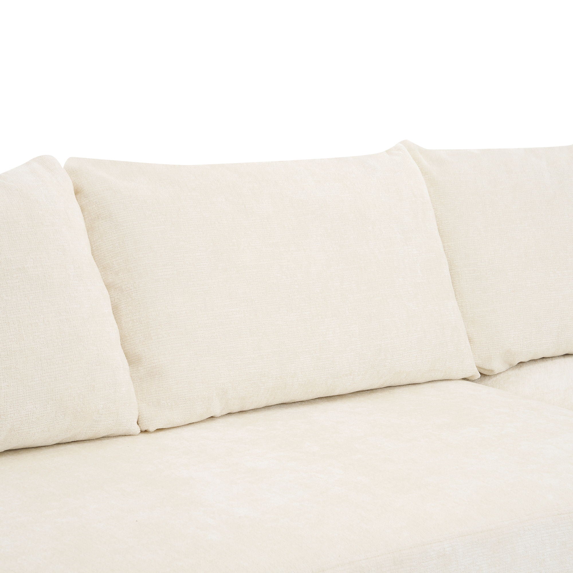 Modular Cloud Sectional Sofa Set, U-Shaped Upholstered Couch With Deep Seat - Beige