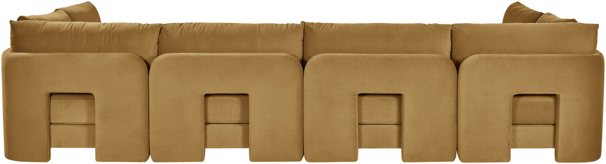 Hammond - Velvet Performance Fabric Upholstered 6 Piece U-Shaped Armless Sectional