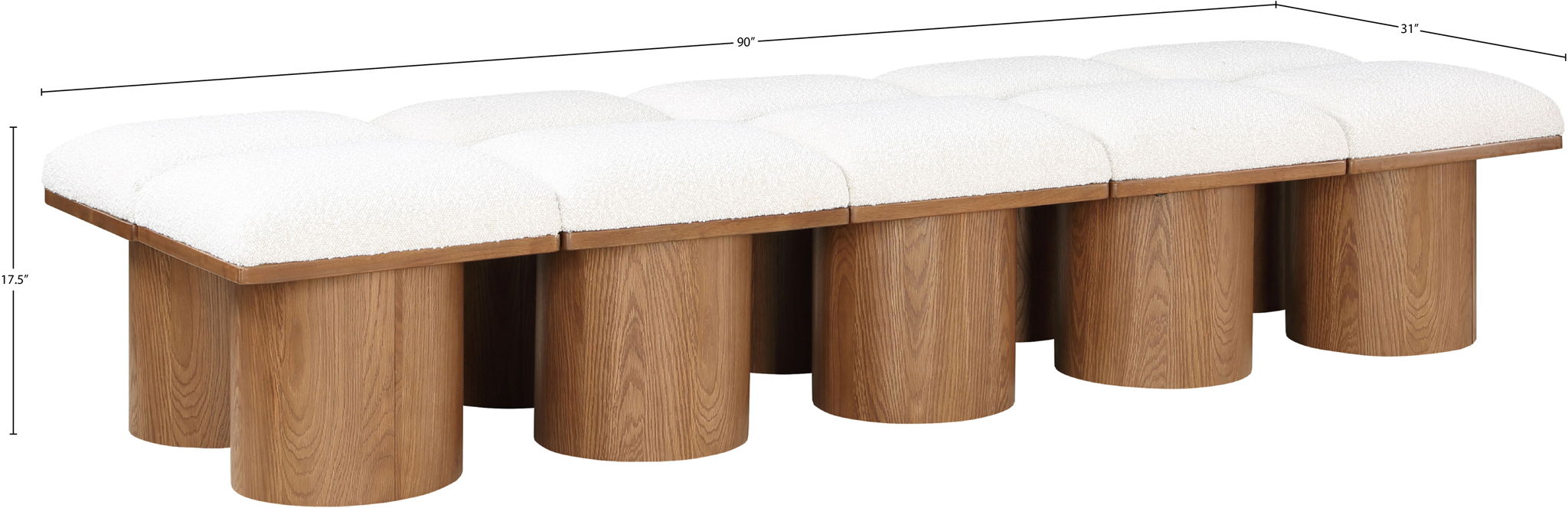 Pavilion - 10 Piece Modular Bench With Brown Base