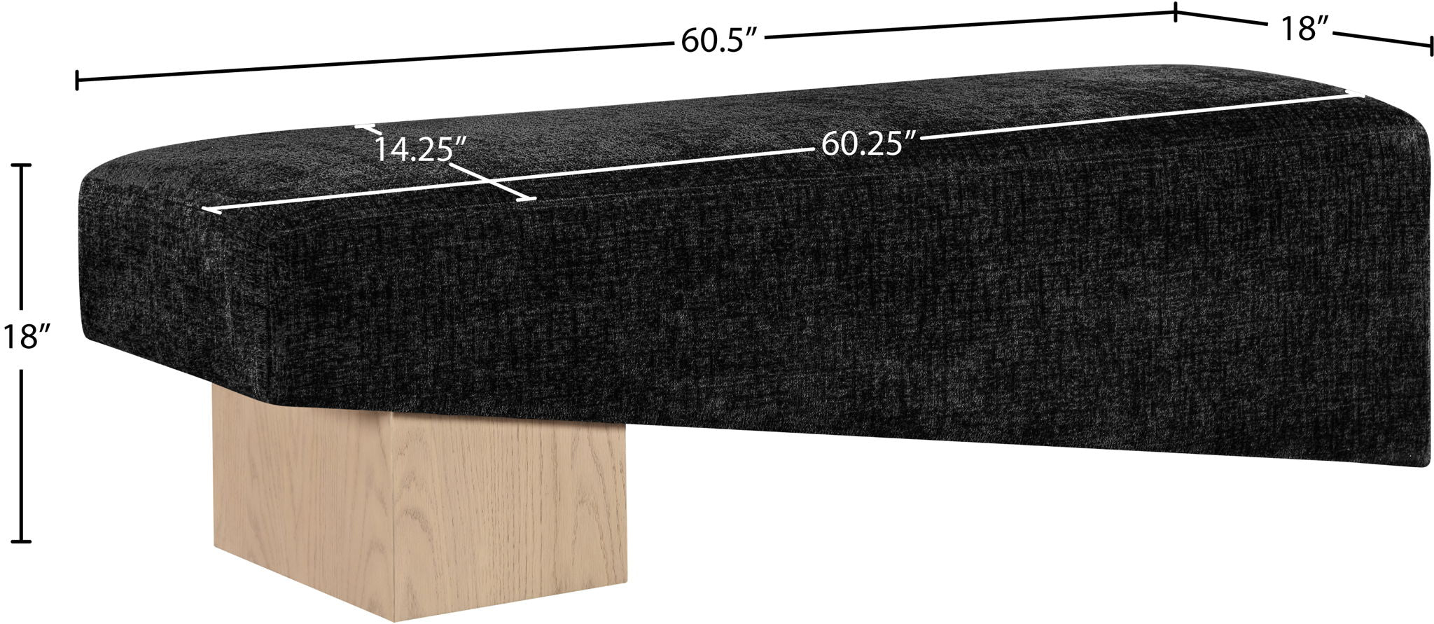 Alora - Bench - Light Brown Base