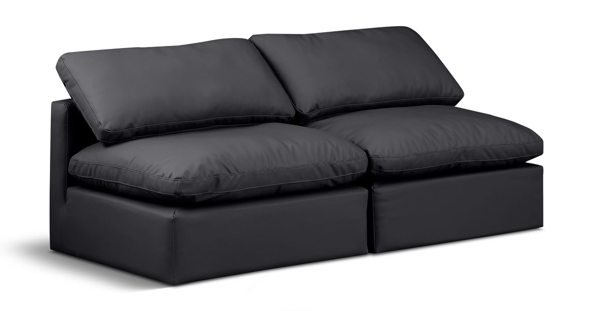 Indulge - Faux Leather 2 Seat Modular Armless Sofa