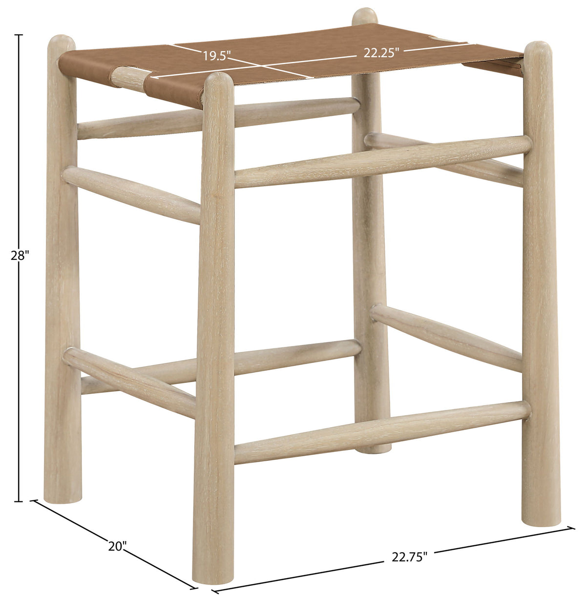 Santos - Backless Counter Stool With Stained Natural Base