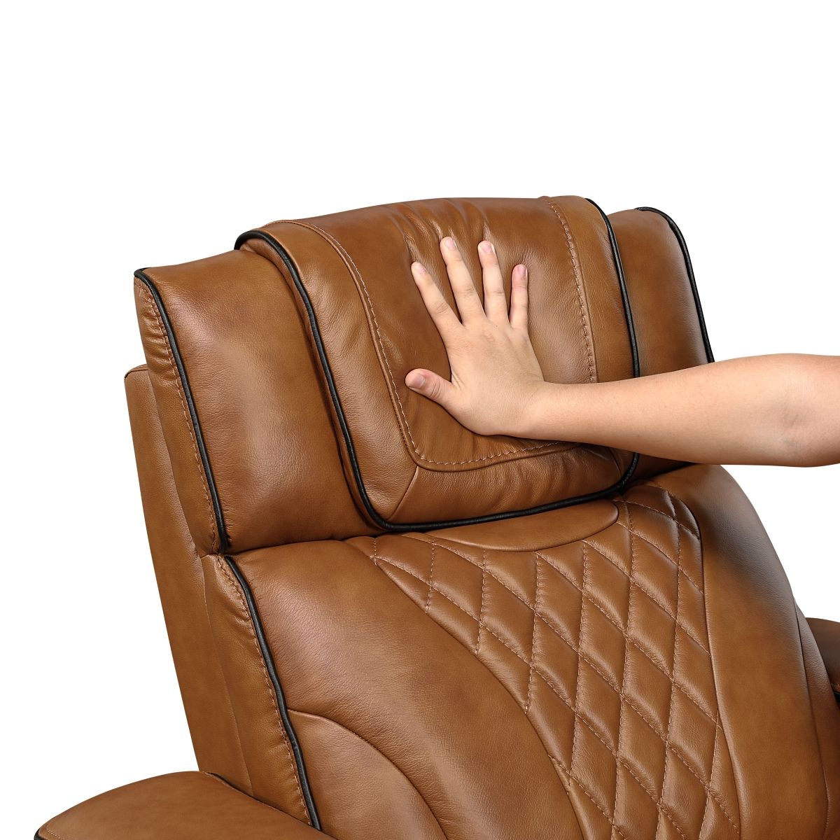 Apex - Power Reclining Chair With Power Headrest, Storage Arms With Cup Holders, Air Massage And Heat, LED Lighting And Charging Ports