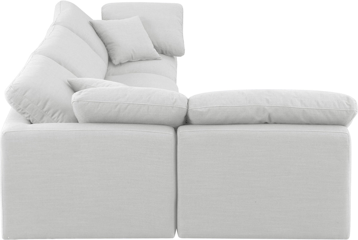 Indulge - Linen 4 Piece Modular Sectional - White