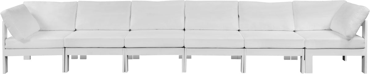 Nizuc - Outdoor Patio 6 Seat Modular Sofa With White Frame
