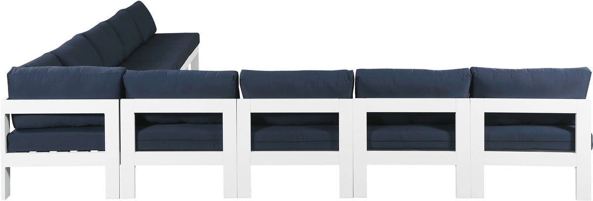 Nizuc - Outdoor Patio 9 Piece Modular Sectional With White Frame