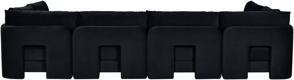 Hammond - Velvet Performance Fabric Upholstered 6 Piece U-Shaped Armless Sectional
