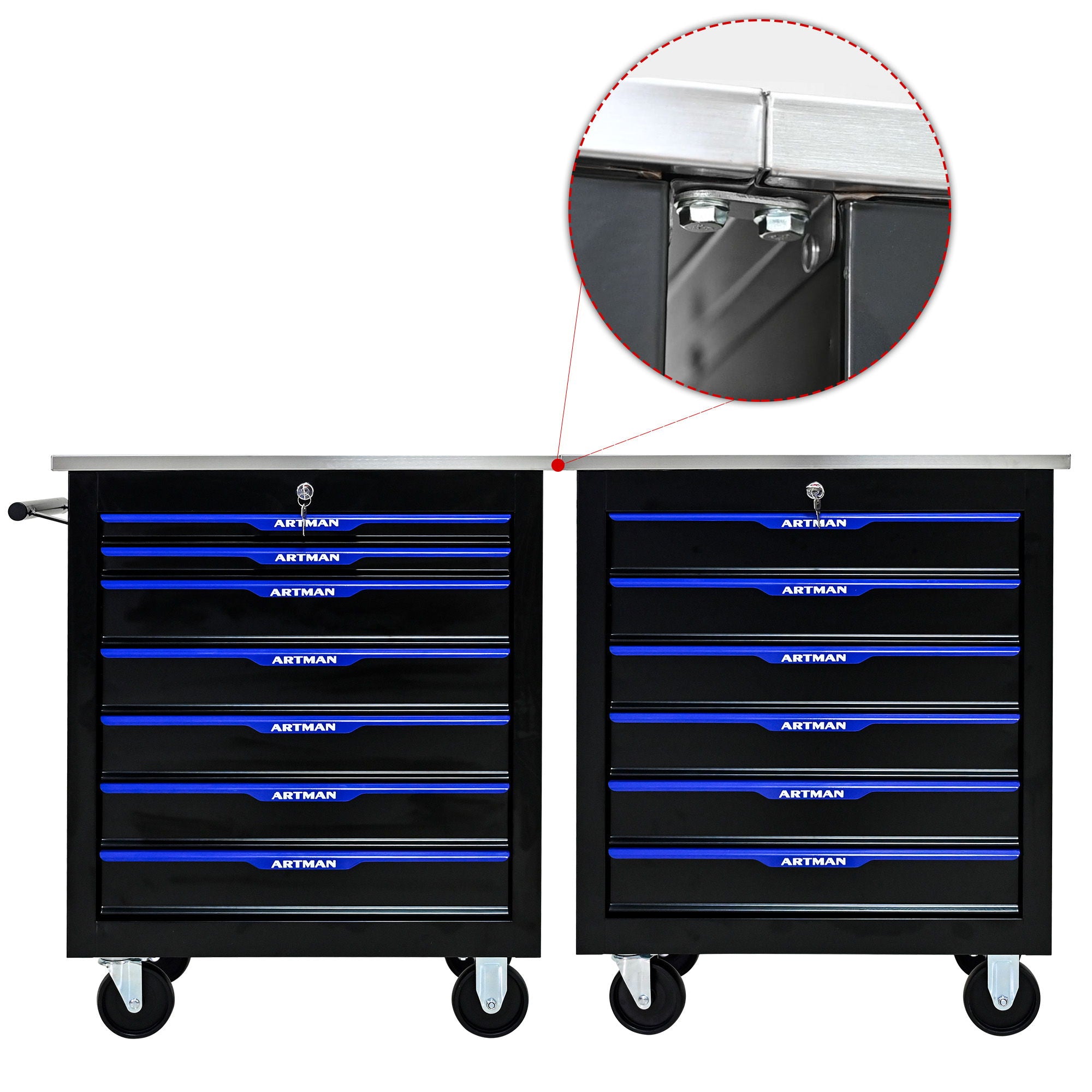Drawer Multifunctional Tool Cart With Wheels