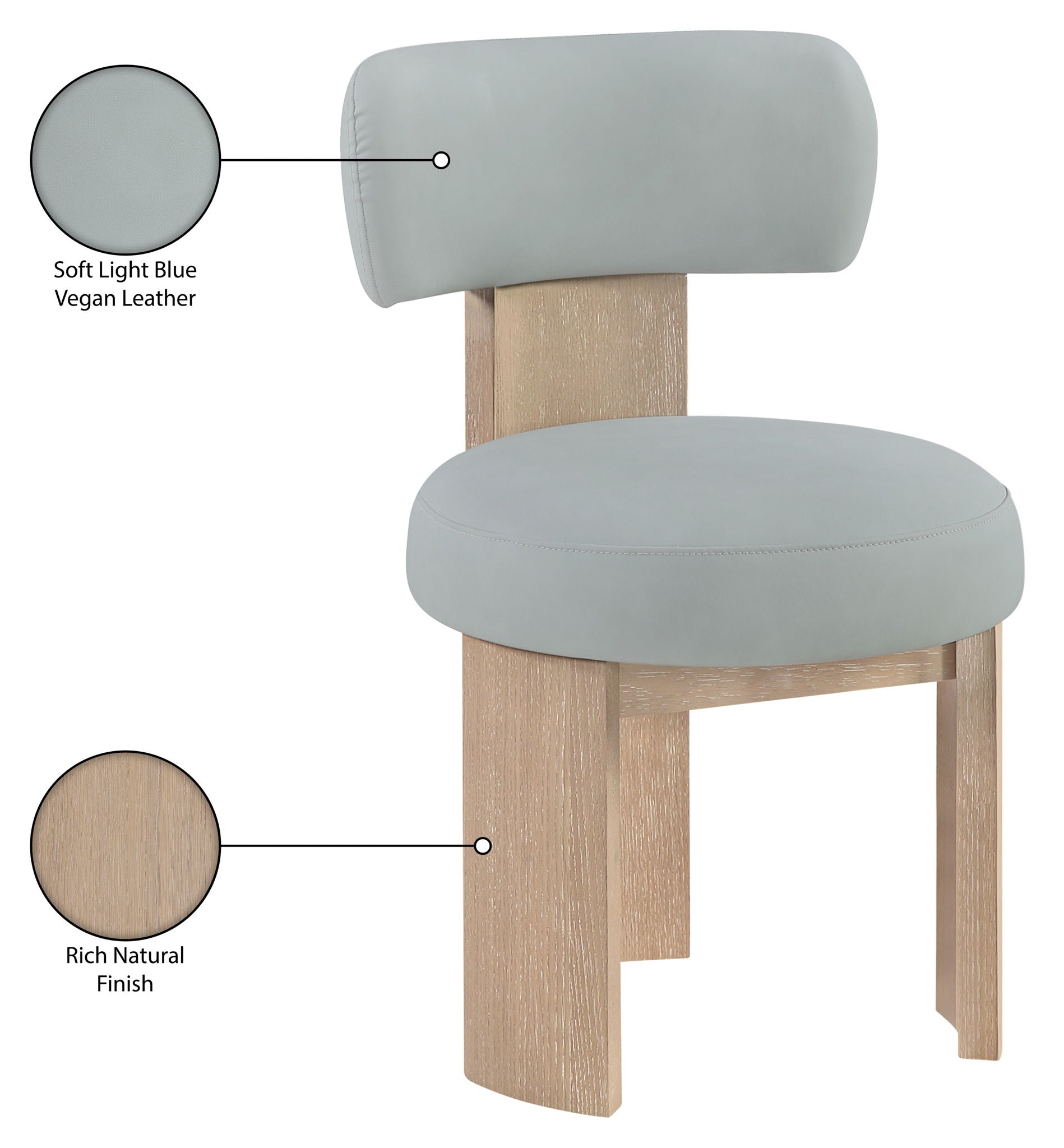 Atelier - Vegan Leather Upholstered Dining Chair (Set of 2) - Painted Natural Frame